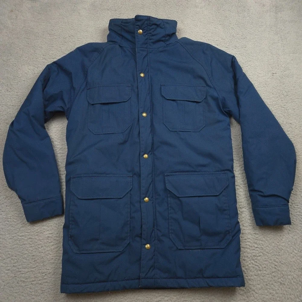 Vintage Woolrich USA Made Parka Jacket Navy Utility Field Coat M 90s Insulated - Picture 2 of 12